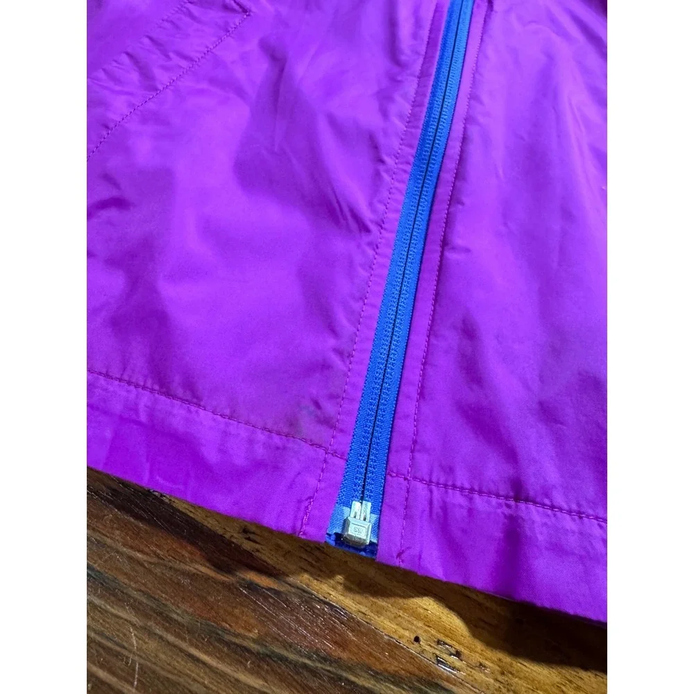 The North Face Windbreaker Jacket Girls Medium 10/12 Purple Blue Hooded Lined